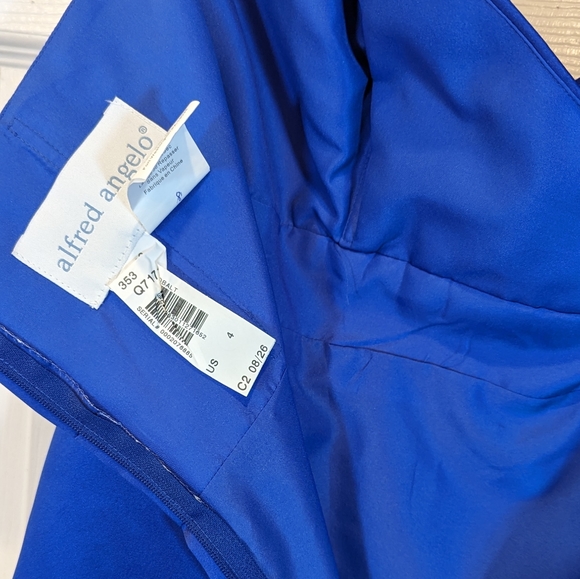 NWT Alfred Angelo strapless blue formal homecoming faux wrap maxi long dress 4 - Picture 8 of 12